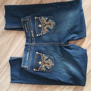 Sexy Couture Bling Denim Jeans Size 15 Raw Hem Western Streetwear